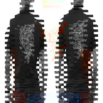 ハミングバード・トライバル・アート ネイティブアメリカン・インディアン・インディジナス メンズTシャツ バックプリント - Kawaiitshirt