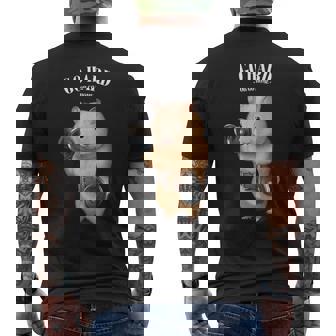 ハムスター 筋トレ ダンベル付き フィットネスジム メンズTシャツ バックプリント - Kawaiitshirt