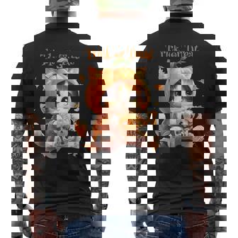 ハロウィン わがまま猫 ねこ ラーメン好き かわいい おもしろ マンガ メンズTシャツ バックプリント - Kawaiitshirt