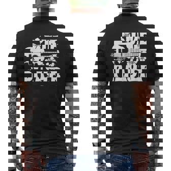 ハワイアン ウクレレ ウケ プレイヤーフラワー メンズTシャツ バックプリント - Kawaiitshirt