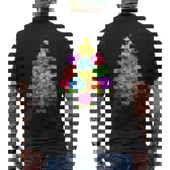 ハワイアン クリスマス ハイビスカス フラワー ツリー ハワイ トロピカル メンズTシャツ バックプリント - Kawaiitshirt