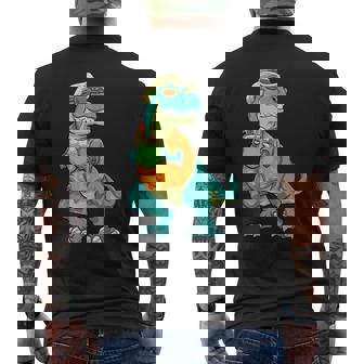 ハワイアン 恐竜 シャツ サマー T レックス トロピカル バケーション アロハシャツ メンズTシャツ バックプリント - Kawaiitshirt