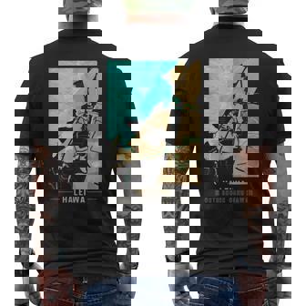 ハワイハレイワ ノースショア オアフ地図 メンズTシャツ バックプリント - Kawaiitshirt