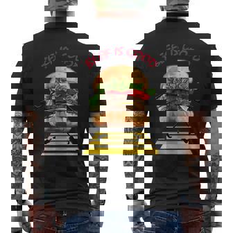 ハンバーガー 横断歩道 メンズTシャツ バックプリント - Kawaiitshirt