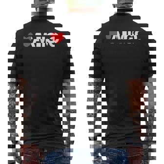 ハート アミーゴ ミニマリストのラブスタイル メンズTシャツ バックプリント - Kawaiitshirt