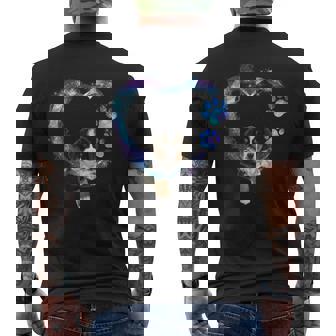 ハートの中の面白いバーニーズマウンテンドッグ メンズTシャツ バックプリント - Kawaiitshirt