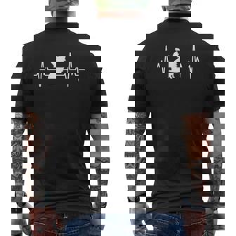 ハートビート デザイン パピヨン ドッグ メンズTシャツ バックプリント - Kawaiitshirt