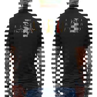 ハートビートフクロウ メンズTシャツ バックプリント - Kawaiitshirt