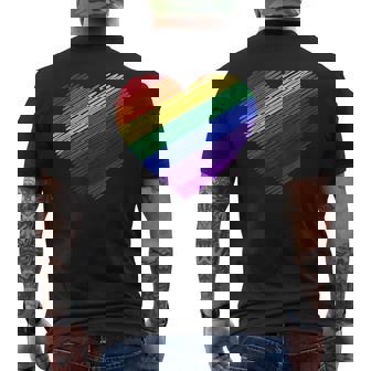 ハート・イン・ザ・カラーズ・オブ・ザ・レインボー メンズTシャツ バックプリント - Kawaiitshirt