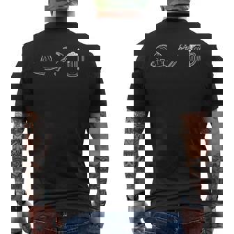 ハードハット ハンマー ビール スケッチ 建設作業員 メンズTシャツ バックプリント - Kawaiitshirt