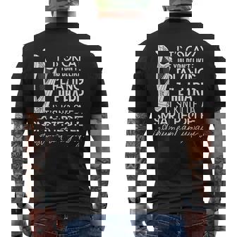 ハープを弾くのが嫌いなら大丈夫 メンズTシャツ バックプリント - Kawaiitshirt