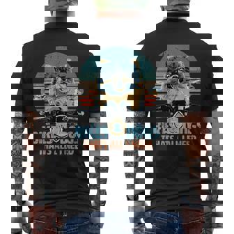 バイク&犬 かわいいポメラニアン ポメラニアン オートバイ メンズTシャツ バックプリント - Kawaiitshirt