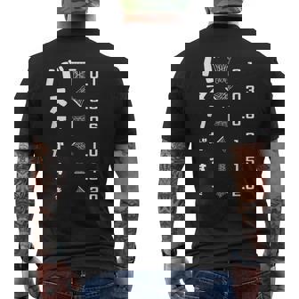 バスケがすき 視力検査 バスケ バスケ部 バスケットボール部 バスケ好き おもしろ バスケットボール メンズTシャツ バックプリント - Kawaiitshirt