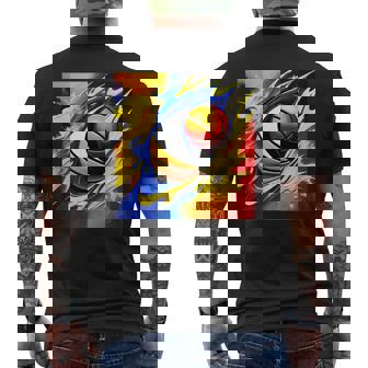 バスケットボール チーム スポーツ カラフル ボール バスケットボール愛好家 メンズTシャツ バックプリント - Kawaiitshirt