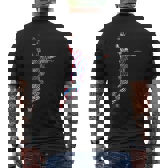 バスケットボール 選手 スラム ダンク 赤 フラクタル 抽象芸術 スポーツ メンズTシャツ バックプリント - Kawaiitshirt