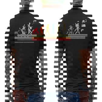 バスケットボール選手のためのレトロなバスケットボールエボリューションダンキング。 メンズTシャツ バックプリント - Kawaiitshirt