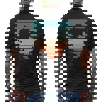 バス釣り森レトロオオクチバスフィッシャーマン メンズTシャツ バックプリント - Kawaiitshirt