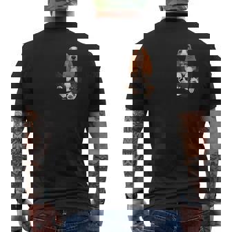 バセットハウンド愛好家のためのファニーバセットハウンド ポケットの中のバセットハウンド メンズTシャツ バックプリント - Kawaiitshirt