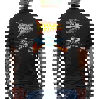 バック・トゥ・ザ・フューチャー デロリアンとロゴ メンズTシャツ バックプリント - Kawaiitshirt