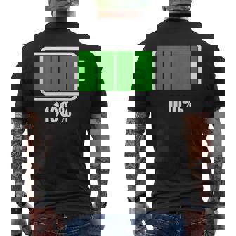 バッテリー 100 シャツ バッテリーフル充電 バッテリー満載 メンズTシャツ バックプリント - Kawaiitshirt