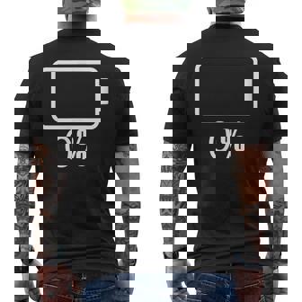 バッテリー0シャツバッテリーハート空充電バッテリー空 メンズTシャツ バックプリント - Kawaiitshirt