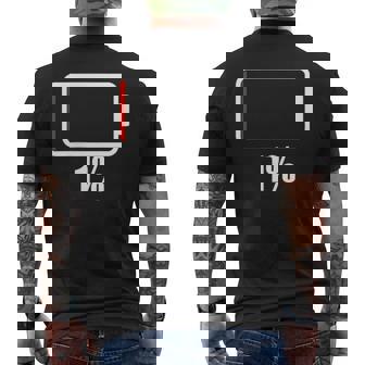 バッテリー1シャツ。バッテリーハート。充電済みバッテリーは空です。 メンズTシャツ バックプリント - Kawaiitshirt