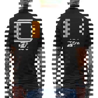 バッテリー25 残り25 バッテリーtシャツバッテリー低 メンズTシャツ バックプリント - Kawaiitshirt