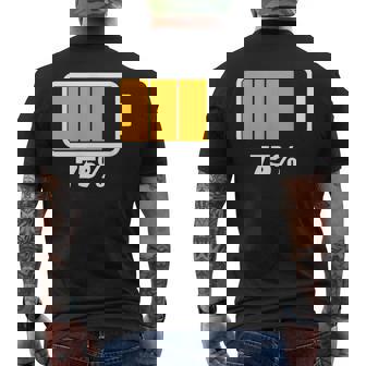 バッテリー75残り75バッテリーフルtシャツバッテリー低 メンズTシャツ バックプリント - Kawaiitshirt