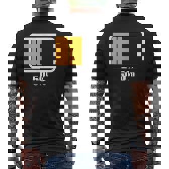 バッテリーハーフ残量50 バッテリーデッドtシャツ バッテリー残量が少ない メンズTシャツ バックプリント - Kawaiitshirt