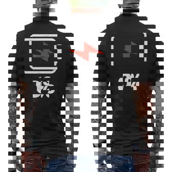 バッテリー充電0 シャツバッテリーデッドシャツバッテリー低 メンズTシャツ バックプリント - Kawaiitshirt