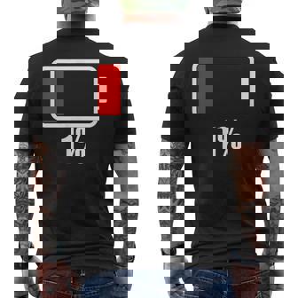 バッテリー残り1バッテリーデッドtシャツバッテリー低下 メンズTシャツ バックプリント - Kawaiitshirt