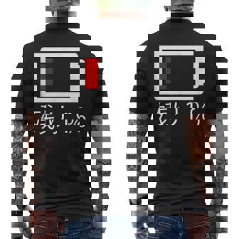 バッテリー残量1 バッテリー切れtシャツ バッテリー残量が少ない メンズTシャツ バックプリント - Kawaiitshirt