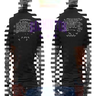 バドミントン オールパープル スター クラシック レトロ 代表チームのテキスト メンズTシャツ バックプリント - Kawaiitshirt