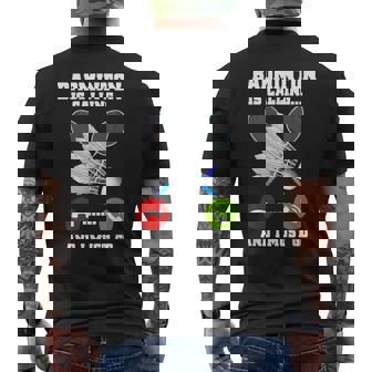 バドミントンが呼んでいる、私は行かなければならないラケットバドミントン選手badminton メンズTシャツ バックプリント - Kawaiitshirt