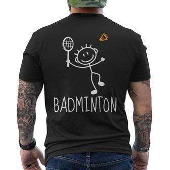 バドミントンプレーヤー バドミントンラケット シャトルコック バーディースポーツ メンズTシャツ バックプリント - Kawaiitshirt
