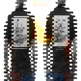 バナナの波はよく滑る メンズTシャツ バックプリント - Kawaiitshirt