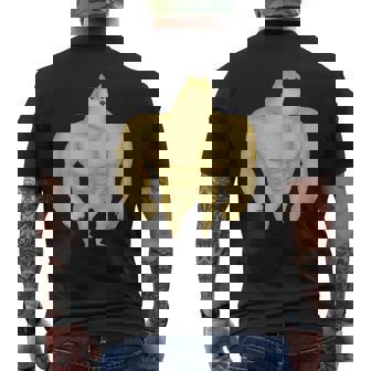 バフ 柴犬 面白い ボディービルダー 犬 ダンク ミーム メンズTシャツ バックプリント - Kawaiitshirt