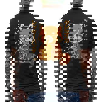 バブルティー レッサーパンダ ボバ カワイイ タピオカ アニメ かわいい メンズTシャツ バックプリント - Kawaiitshirt