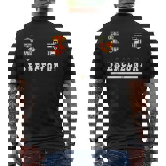 バルセロナ サッカースポーツ フラッグ フットボール メンズTシャツ バックプリント - Kawaiitshirt