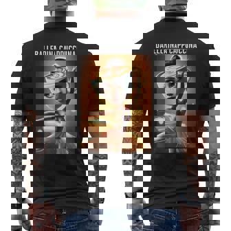 バレリーナ カプチーノ 面白い イタリアン ブレイン レッド メンズTシャツ バックプリント - Kawaiitshirt