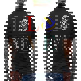 バレーボール 面白い バレー部 おもしろ 文字入り 服 おもしろグッズ 文字 ネタ メンズ Love 部活 メンズTシャツ バックプリント - Kawaiitshirt