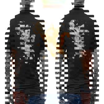 バレーボール選手のかわいいバレーボール猫。 メンズTシャツ バックプリント - Kawaiitshirt