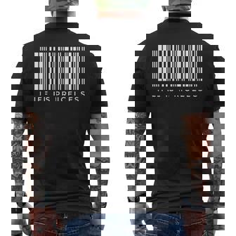 バーコードライフは貴重です メンズTシャツ バックプリント - Kawaiitshirt