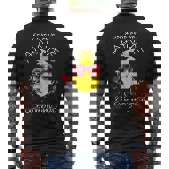 パイナップル サングラス アロハ ビーチ ハワイアン ハワイ メンズTシャツ バックプリント - Kawaiitshirt