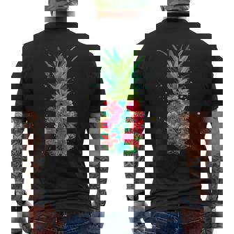パイナップルフラワー レディース メンズ アロハ ハワイ ヴィンテージ ハワイアン メンズTシャツ バックプリント - Kawaiitshirt