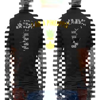 パインアップル おもしろ フルーツ ファンキー パイナップル アロハ ビーチ ハワイアン サングラス メンズTシャツ バックプリント - Kawaiitshirt