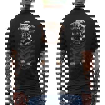 パグ 面白いtシャツ イヌ ポケット わんこ メンズ 犬好き グッズ かわいい おもしろ 面白い 服 ネタ メンズTシャツ バックプリント - Kawaiitshirt