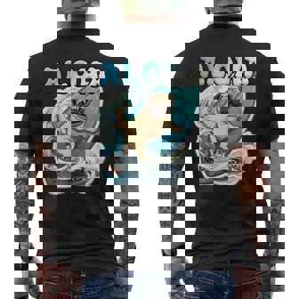 パグサーフィン アロハ サーフボード&ウェーブ メンズTシャツ バックプリント - Kawaiitshirt