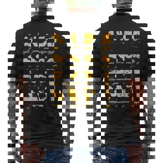 パスタタイプの麺スパゲッティ、ペンネ、トルテリーニ、ファルファッレ メンズTシャツ バックプリント - Kawaiitshirt