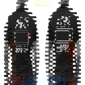 パパ 電池【残り1】バッテリー 電池切れ おもしろ 面白い ギャグ ネタ ウケ狙い 笑える ユーモア お笑い 個性的な メンズTシャツ バックプリント - Kawaiitshirt